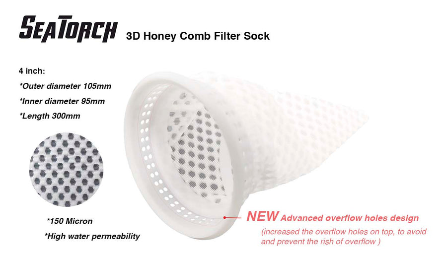 Seatorch Honeycomb Hybrid Filter sock 4"