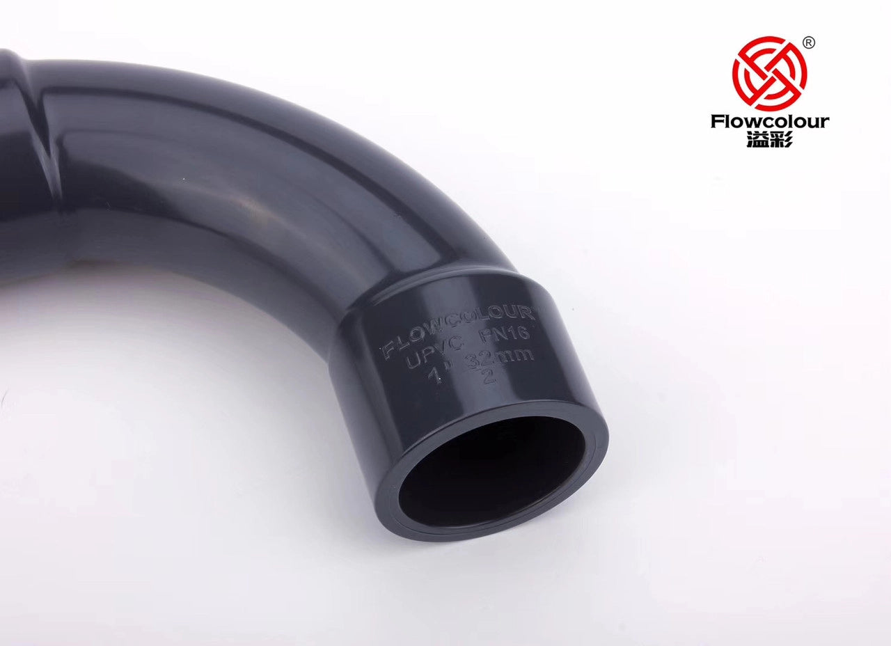 Grey DIN 90 Degree Crescent Moon Elbow
