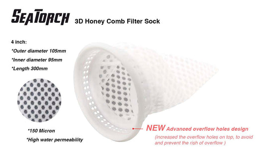 Seatorch Honeycomb Hybrid Filter sock 4"